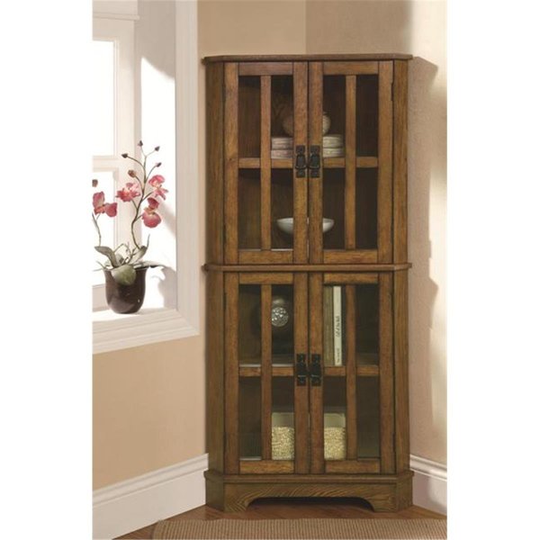 Coaster Coaster 950185 4 Shelf Corner Curio Cabinet with Windowpane - Style Door Fronts 950185